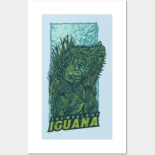 iguana hand drawn vintage Posters and Art